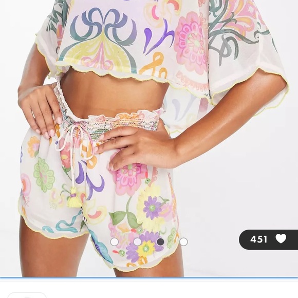 River Island‎ Embroidered Kimono Crop Beach Top - Picture 2 of 2